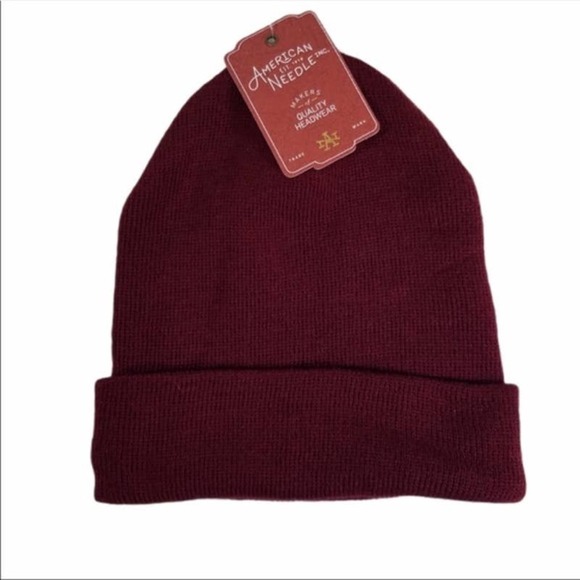 AMERICAN NEEDLE DARK RED BEANIE UNISEX NWT - Picture 1 of 3